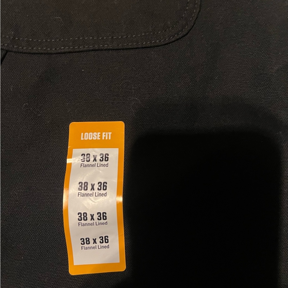 NWT Carhartt Men's Black loose fit canvas flannel lined Cargo Pants - Picture 4 of 7